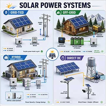 Vilka typer av solenergisystem finns det?
